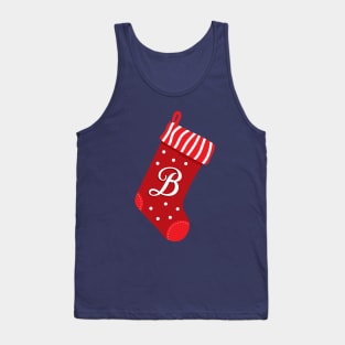Christmas Stocking with Letter B Tank Top